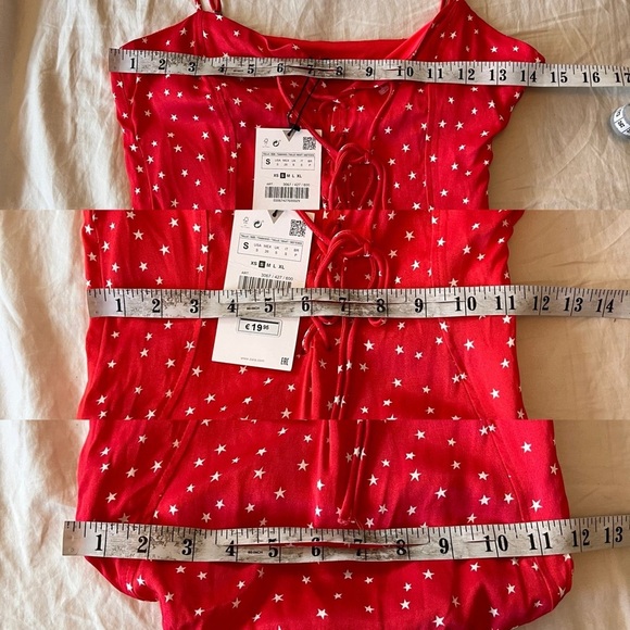 NWT ZARA Red Star Lace-Up Bodysuit S - Picture 13 of 14